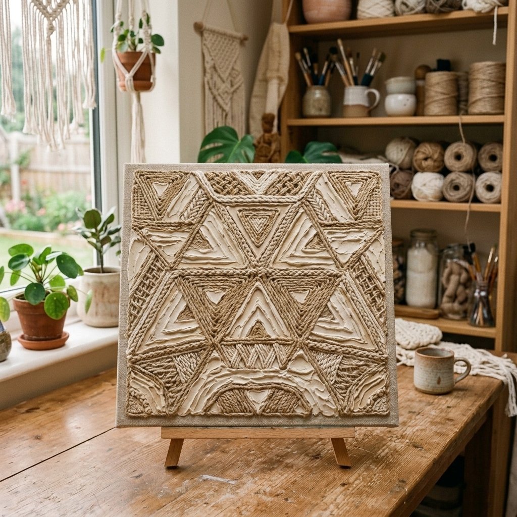 Artisan crafting textured art