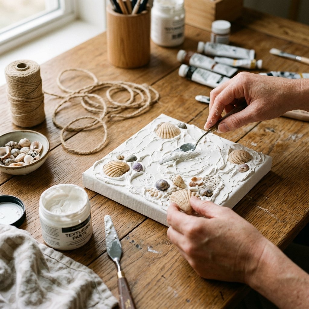 Handmade macramé craft process